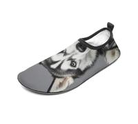 Husky Dog Water Shoes for Men Women, Lightweight Stretch Swim Shoes with Anti-Slip Rubber Sole, Quick-Dry Aqua Socks for Pool, Beach, Surfing, Style, 12 Women/12 Men