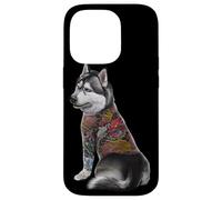 Husky Dog with Traditional Japanese Dragon Tattoo Irezumi Case for iPhone 14 Pro