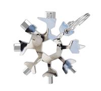 Husky Dogs 19-in-1 Snowflake Multi Tool, Stainless Steel Metal Snowflake Multitool with Keychain, Compact & Portable Tools for Outdoor Camping Survival Daily Use Gift for Men