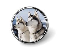 Husky Dogs Badge Holder Exquisite Round Badge with Picture Pin DIY Button Badges Personalized Metal Button Pin Fashion Brooch Crafts Gifts Clothes Decorative Pins