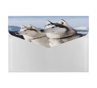 Husky Dogs File Folder with Snap&6 Pockets Reusable File Organizer Portable Document Paper Bill Receipt Organizer Plastic Envelopes for Office College Letter Size