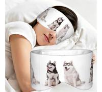 Husky Dogs Printed, Sleep Mask for Home Travel, Full Eye Covers Light Blocking Eye Mask Sleep Eye and Ear Muffs