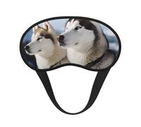Husky Dogs Sleep Mask for Side Sleeper Eye Mask for Sleeping Light Blocking Soft Breathable Sleep Eye Mask for Women Men Adjustable Elastic Strap Travel Nap Blackout Eye Shade Cover