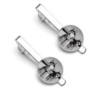 Husky Dogs Snow 2 Pcs Tie Clips for Men Necktie Tie Bar