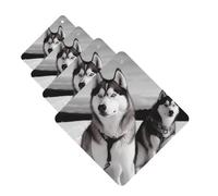 Husky dogs snow Car Air Fresheners Cards Set of 4 Pieces Personalized Car Fresheners Gifts for Men Women Auto Aromatherapy Tablets Hanging Scented Cards for Wardrobe Bathroom