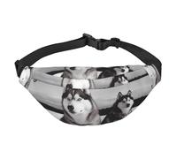 Husky dogs snow Fanny Pack for Men Women Belt Bag Fashion Waist Bag Everywhere Crossbody Bag Wallet Hip Bum Bag with Adjustable Strap Waterproof Chest Bag for Travel Hiking Sports, Black, One Size