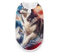 Husky Ea-gles U.S Flag Dog Shirts Patterned Pet Clothes Tank Top Sleeveless T-Shirt for Cats Puppy 2XL