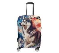 Husky Ea-gles U.S Flag Travel Luggage Cover Washable Anti-Scratch Baggage Suitcase Protector L