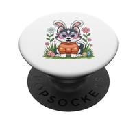 Husky Easter Bunny Pink Heart Glasses Dog Egg Hunts Mom Dad PopSockets Adhesive PopGrip