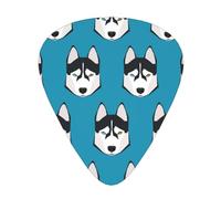 Husky Face Dog Pattern,12 Pcs Guitar Pick,3 Different Thickness Plectrums for Acoustic Guitar Bass Ukulele (0.46mm 0.96mm 0.71mm)