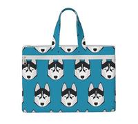 Husky Face Dog Pattern,Canvas Document Bag Zipper File Tote Bag Handbag Briefcase for School Office