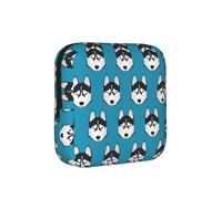 Husky Face Dog Pattern, Sanitary Pad Storage Bag, Pad Holder Bag with Zipper, Change Purse
