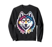 Husky Face Vibrant Dog Sweatshirt