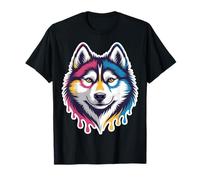 Husky Face Vibrant Dog T-Shirt