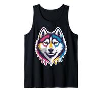 Husky Face Vibrant Dog Tank Top