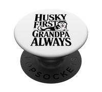 Husky First Grandpa Always Dog Lover Life PopSockets Adhesive PopGrip