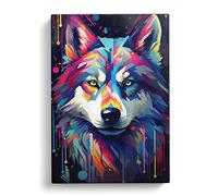 Husky Futurism Art No.2 Canvas Print | Gallery Wrapped 30mm Frame Wall Art | 30x20 inches | Ready to Hang | Contemporary Picture | Living Room Bedroom Lounge Office