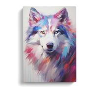 Husky Gestural Art No.3 Canvas Print | Gallery Wrapped 30mm Frame Wall Art | 30x20 inches | Ready to Hang | Contemporary Picture | Living Room Bedroom Lounge Office