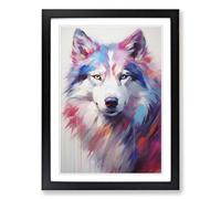 Husky Gestural No.3 Framed Print | A2 Black Framed Wall Art | Ready to Hang | Eclectic Animal Picture | Living Room Bedroom Lounge Office
