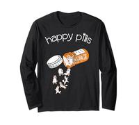 Husky Happy Pills - Cute Husky, Funny Dog Encouragement Long Sleeve T-Shirt