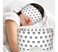 Husky Head Dog, Sleep Mask for Home Travel, Full Eye Covers Light Blocking Eye Mask Sleep Eye and Ear Muffs
