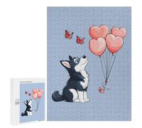 Husky Hearts Jigsaw Puzzle for Adults Wooden Challenging Puzzles Gift for Family Friends