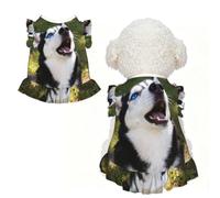 Husky Howling Face L Pet Apparel for Small Dogs-Cute Summer Outfit for Puppy, Soft Breathable Pet Clothes for Cat