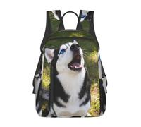 Husky Howling Face Lightweight Casual Rucksack-Large Capacity Daypack