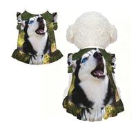 Husky Howling Face XS Pet Apparel for Small Dogs-Cute Summer Outfit for Puppy, Soft Breathable Pet Clothes for Cat