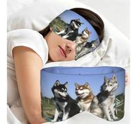Husky Huskie Dogs, Sleep Mask for Home Travel, Full Eye Covers Light Blocking Eye Mask Sleep Eye and Ear Muffs