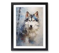 Husky Impressionism No.3 Framed Print | A2 Black Framed Wall Art | Ready to Hang | Impressionist Animal Picture | Living Room Bedroom Lounge Office