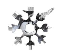 Husky In Snow Dog 19-in-1 Snowflake Multi Tool, Stainless Steel Metal Snowflake Multitool with Keychain, Compact & Portable Tools for Outdoor Camping Survival Daily Use Gift for Men