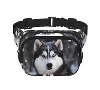 Husky In Snow Dog Fanny Pack Fashion Belt Bag Lightweight Waist Pouch With Adjustable Strap Crossbody Bags For Women Travel Sports Running