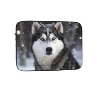Husky in Snow Dog Laptop Sleeve for Women Men, 10 Inch Waterproof Laptop Bag Lightweight Notebook Computer Cover Bag