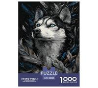Husky Jigsaw Puzzles for Adults Animal Puzzles 1000 Pieces Impossible Puzzle for Adults Gifts 38x26cm/1000pcs