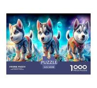 Husky Jigsaw Puzzles for Adults1000 Piece, Challenging Dog Puzzles, Puzzle Game for The Whole for Women,Toy Gift 52x38cm/1000pcs