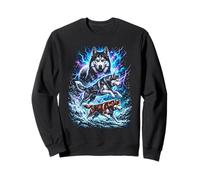 Husky Lightning Fantasy Dog Art Design Sweatshirt