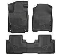 Husky Liners Weatherbeater Floor Mats | Fits 2012-2014 Honda CR-V | Front & 2nd Row, 3-pc Black - 98451