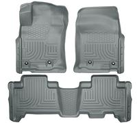 Husky Liners Weatherbeater Floor Mats | Fits 2013-2024 Toyota 4Runner; 2014-2024 Lexus GX460 | Front & 2nd Row, 3-pc Grey - 99572