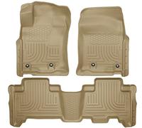 Husky Liners Weatherbeater Floor Mats | Fits 2013-2024 Toyota 4Runner; 2014-2024 Lexus GX460 | Front & 2nd Row, 3-pc Tan - 99573