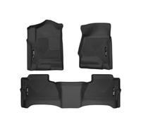 Husky Liners Weatherbeater Floor Mats | Fits 2014-2018 Chevrolet Silverado & GMC Sierra 1500 Crew Cab; 15-19 Silverado/Sierra 2500/3500 Crew Cab (Footwell Cvg) | Front & 2nd Row, 3-pc Black - 98231