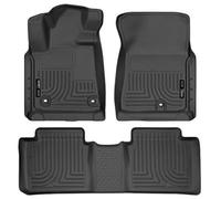 Husky Liners Weatherbeater Floor Mats | Fits 2014-2021 Toyota Tundra, Double Cab (Footwell Coverage) | Front & 2nd Row, 3-pc Black - 99561