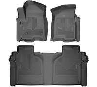 Husky Liners Weatherbeater Floor Mats | Fits 2015-2024 Ford F-150 (Includes 2022-2024 Lightning) SuperCrew w/Carpet & w/out Fold Flat Storage | Front & 2nd Row, 3-pc Black - 94041