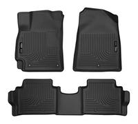 Husky Liners Weatherbeater Floor Mats | Fits 2017-2020 Hyundai Elantra | Front & 2nd Row, 3-pc Black - 98871