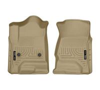 Husky Liners Weatherbeater Floor Mats | Fits Various 2014-2020 Chevrolet Silverado, GMC Sierra, Cadillac Escalade & ESV, Yukon & XL, Suburban, Tahoe (See Description) | Front Row, 2-pc Tan - 18233