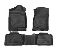 Husky Liners Weatherbeater Series | Front & 2nd Seat Floor Liners (Footwell Coverage) - Black | 98211 | Fits 2007-2013 Chevrolet Silverado/GMC Sierra 1500, 2007-2014 2500/3500 Extended Cab 3 Pcs