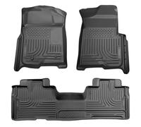Husky Liners | Weatherbeater Series | Front & 2nd Seat Floor Liners (Footwell Coverage) - Black | 98341 | Fits 2009-2014 Ford F-150 SuperCab w/o Manual Transfer Case Shifter 3 Pcs