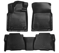 Husky Liners | Weatherbeater Series | Front & 2nd Seat Floor Liners (Footwell Coverage) - Black | 98581 | Fits 2007-2011 Toyota Tundra CrewMax/Double Cab 3 Pcs