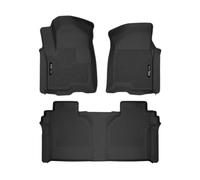 Husky Liners X-act Contour Series | Front & 2nd Seat Floor Liners - Black | 54208 | Fits 2019-2022 Chevrolet Silverado/GMC Sierra 3 Pcs
