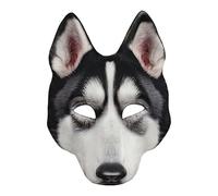Husky Masquerade Face Cover - Realistic Cosplay Masque | Fancy Dress Costume Props Halloween Night, Animal Headpiece Furry Wolf Dog Breathable